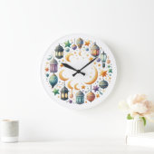 Wall Clock-Eid Mubarak Wreath Wall Clock Große Wanduhr (Zuhause)