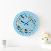 Wall Clock-Eid Mubarak Wreath Wall Clock Große Wanduhr (Zuhause)
