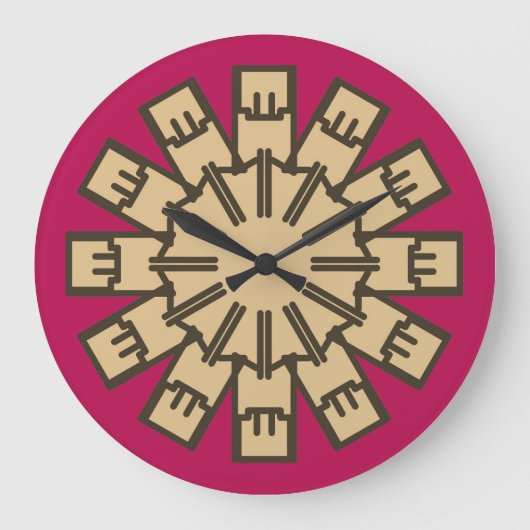 Wall Clock, Ein elegantes, vielfarbiges klassische Große Wanduhr (Vorderseite)