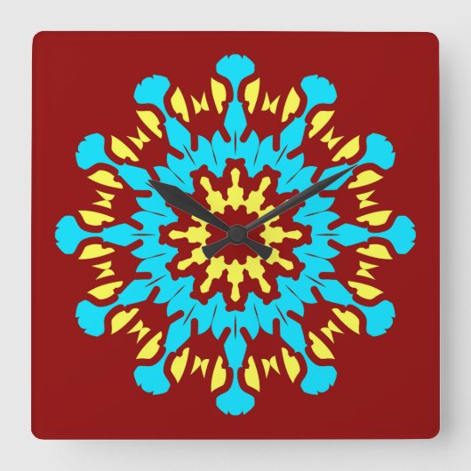 Wall Clock, Ein elegantes, vielfarbiges klassische Quadratische Wanduhr (Vorderseite)