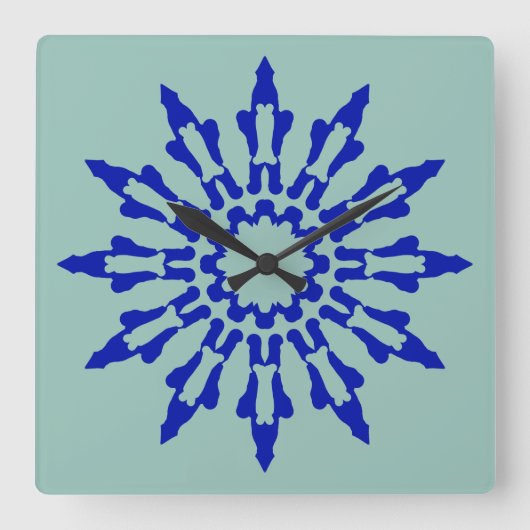 Wall Clock, Ein elegantes, vielfarbiges klassische Quadratische Wanduhr (Vorderseite)