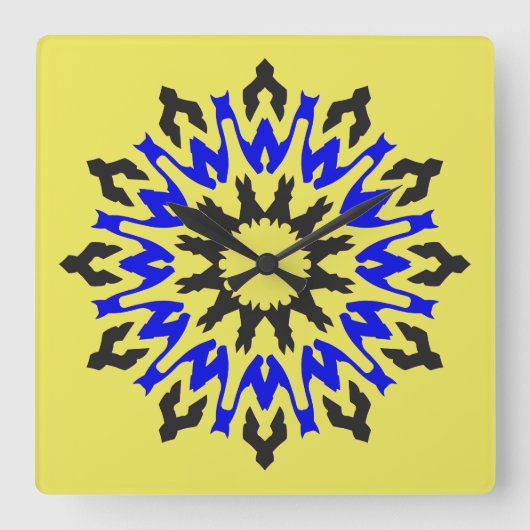 Wall Clock, Ein elegantes, vielfarbiges klassische Quadratische Wanduhr (Vorderseite)