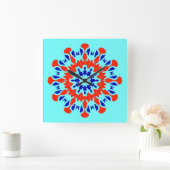 Wall Clock, Ein elegantes, vielfarbiges klassische Quadratische Wanduhr (Zuhause)