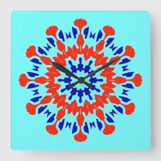 Wall Clock, Ein elegantes, vielfarbiges klassische Quadratische Wanduhr (Vorderseite)