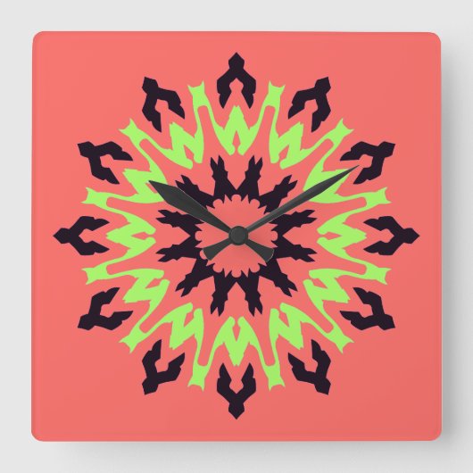 Wall Clock, Ein elegantes, vielfarbiges klassische Quadratische Wanduhr (Vorderseite)