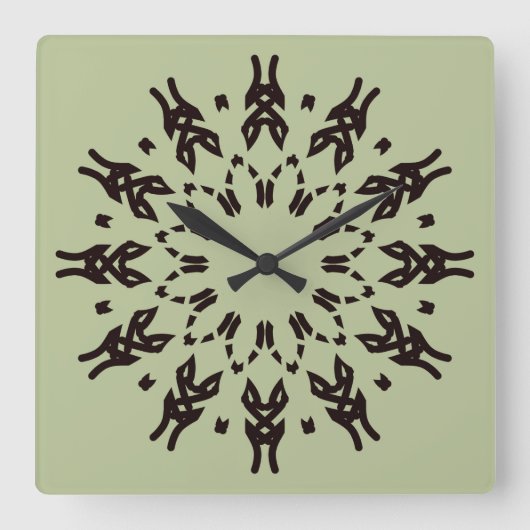 Wall Clock, Ein elegantes, vielfarbiges klassische Quadratische Wanduhr (Vorderseite)