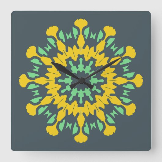 Wall Clock, Ein elegantes, vielfarbiges klassische Quadratische Wanduhr (Vorderseite)