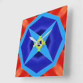Wall Clock, Ein farbiges klassisches Design Quadratische Wanduhr (Winkel)