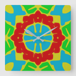 Wall Clock, Ein niedliches, farbenfrohes klassisch Quadratische Wanduhr