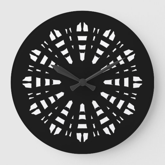 Wall Clock - Ein Schwarz-weißes klassisches Design Große Wanduhr (Vorderseite)