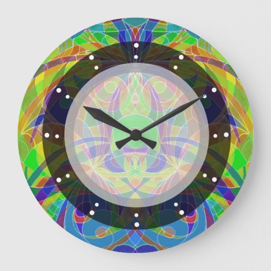 Wall Clock Ethnic Style Große Wanduhr (Vorderseite)