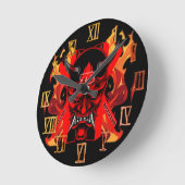 Wall Clock Evil Samurai  Runde Wanduhr (Winkel)