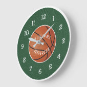 Wall Clock for Basketball Fan personalize Große Wanduhr (Winkel)