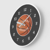 Wall Clock for Basketball Fan personalize Große Wanduhr (Winkel)