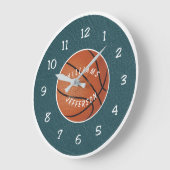 Wall Clock for Basketball Fan personalize Große Wanduhr (Winkel)