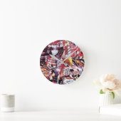 Wall Clock – Fragmented Pulse Runde Wanduhr (Zuhause)