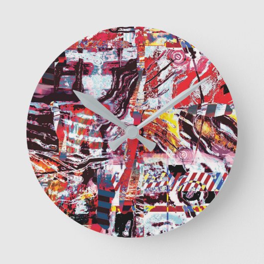 Wall Clock – Fragmented Pulse Runde Wanduhr (Vorderseite)
