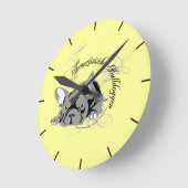 Wall Clock French Bulldog Runde Wanduhr (Winkel)