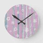 Wall Clock – Gingham Orchard Runde Wanduhr (Vorderseite)