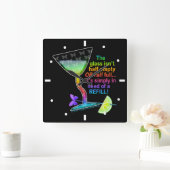WALL CLOCK - GLAS HALB VOLL QUADRATISCHE WANDUHR (Zuhause)