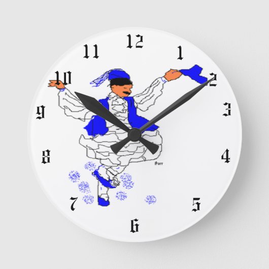 Wall Clock: Griechischer Evzone-Tanz Runde Wanduhr (Vorderseite)