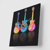 WALL CLOCK - GUITAR REFLEXECTS QUADRATISCHE WANDUHR (Winkel)