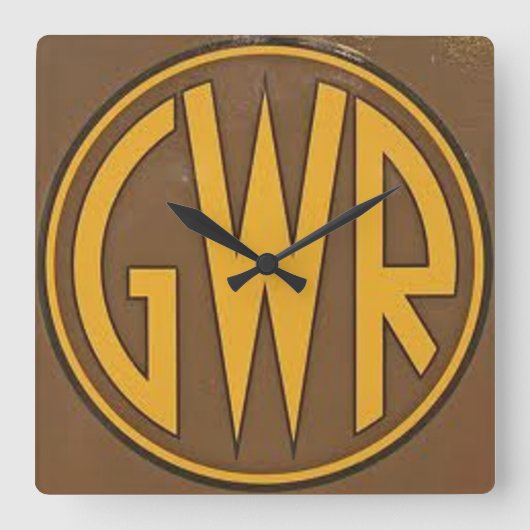 Wall Clock - GWR (Great Western Railway) Logo Quadratische Wanduhr (Vorderseite)