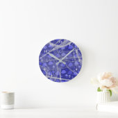 Wall Clock in Blau mit Pilzen und Schleier-Look Runde Wanduhr (Zuhause)