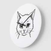 Wall Clock - Katze, Kitt Große Wanduhr (Winkel)