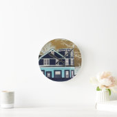 WALL CLOCK L@@K Retro OLD HOUSE Runde Wanduhr (Zuhause)