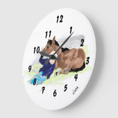 Wall Clock : Life Of A Cowboy . Große Wanduhr (Winkel)