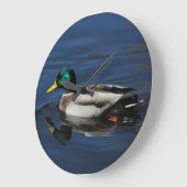 Wall Clock, Mallard Duck Große Wanduhr (Winkel)