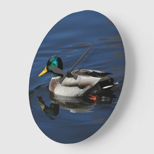 Wall Clock, Mallard Duck Große Wanduhr (Winkel)