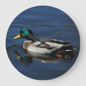 Wall Clock, Mallard Duck Große Wanduhr (Vorderseite)
