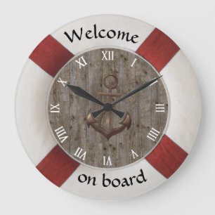 wall clock maritime ancre große wanduhr