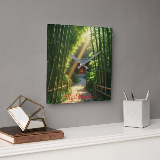 Wall Clock mein Paradies Quadratische Wanduhr (Büro)