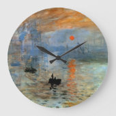Wall Clock mit Claude Monets Eindruck, Sonnenaufga Große Wanduhr (Vorderseite)