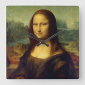 Wall Clock mit Da Vincis Mona Lisa Quadratische Wanduhr (Vorderseite)