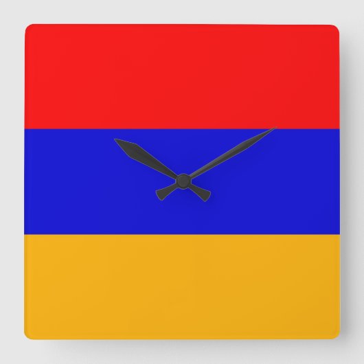 Wall Clock mit der Flagge Armeniens Quadratische Wanduhr (Vorderseite)