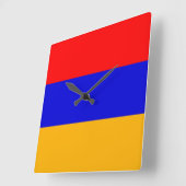 Wall Clock mit der Flagge Armeniens Quadratische Wanduhr (Winkel)
