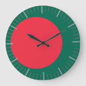 Wall Clock mit der Flagge Bangladeschs Große Wanduhr (Vorderseite)