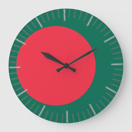 Wall Clock mit der Flagge Bangladeschs Große Wanduhr (Vorderseite)