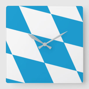 Wall Clock mit der Flagge Bayerns, Deutschland Quadratische Wanduhr
