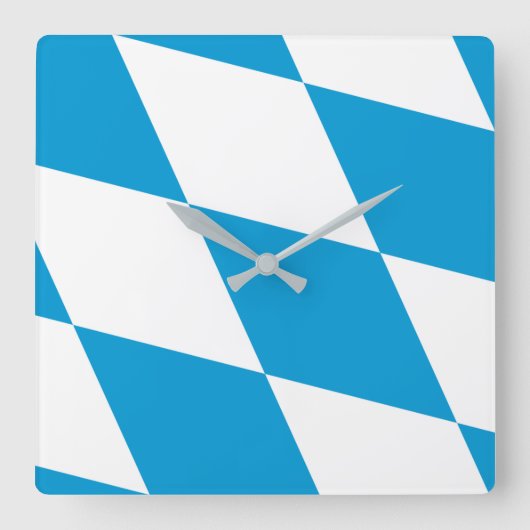 Wall Clock mit der Flagge Bayerns, Deutschland Quadratische Wanduhr (Vorderseite)
