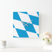 Wall Clock mit der Flagge Bayerns, Deutschland Quadratische Wanduhr (Zuhause)