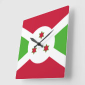 Wall Clock mit der Flagge Burundis Quadratische Wanduhr (Winkel)