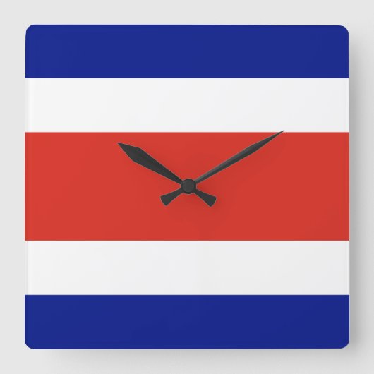 Wall Clock mit der Flagge Costa Ricas Quadratische Wanduhr (Vorderseite)