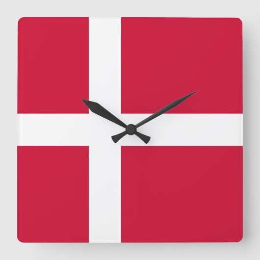 Wall Clock mit der Flagge Dänemarks Quadratische Wanduhr (Vorderseite)