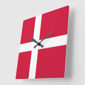 Wall Clock mit der Flagge Dänemarks Quadratische Wanduhr (Winkel)