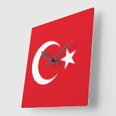 Wall Clock mit der Flagge der Türkei Quadratische Wanduhr (Winkel)